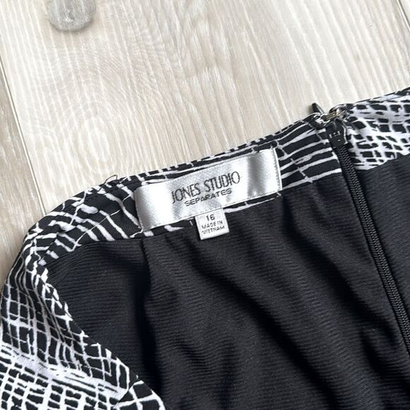 Jones Studio Separates Black & White Zip Up Skirt Size 16 - Picture 5 of 7